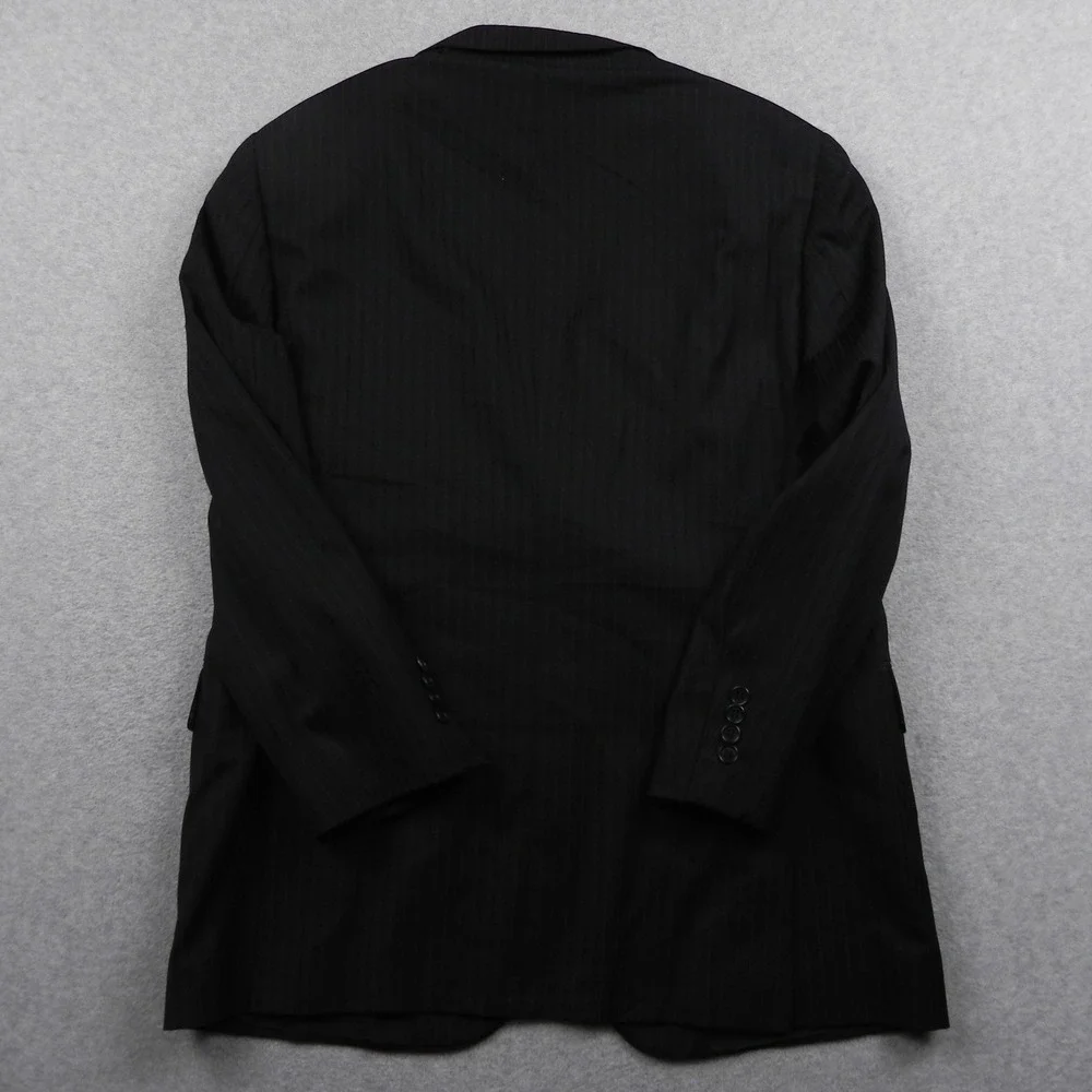 Daniel Cremieux Loro Piana Blazer Mens 42R Wool Suit Jacket Coat Black Pinstripe
